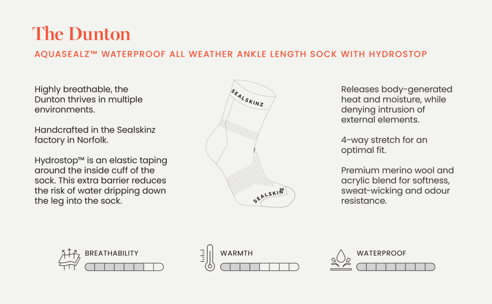 Sealskinz Dunton Wasserdichte Allwetter Knöchelsocke mit Hydrostop™