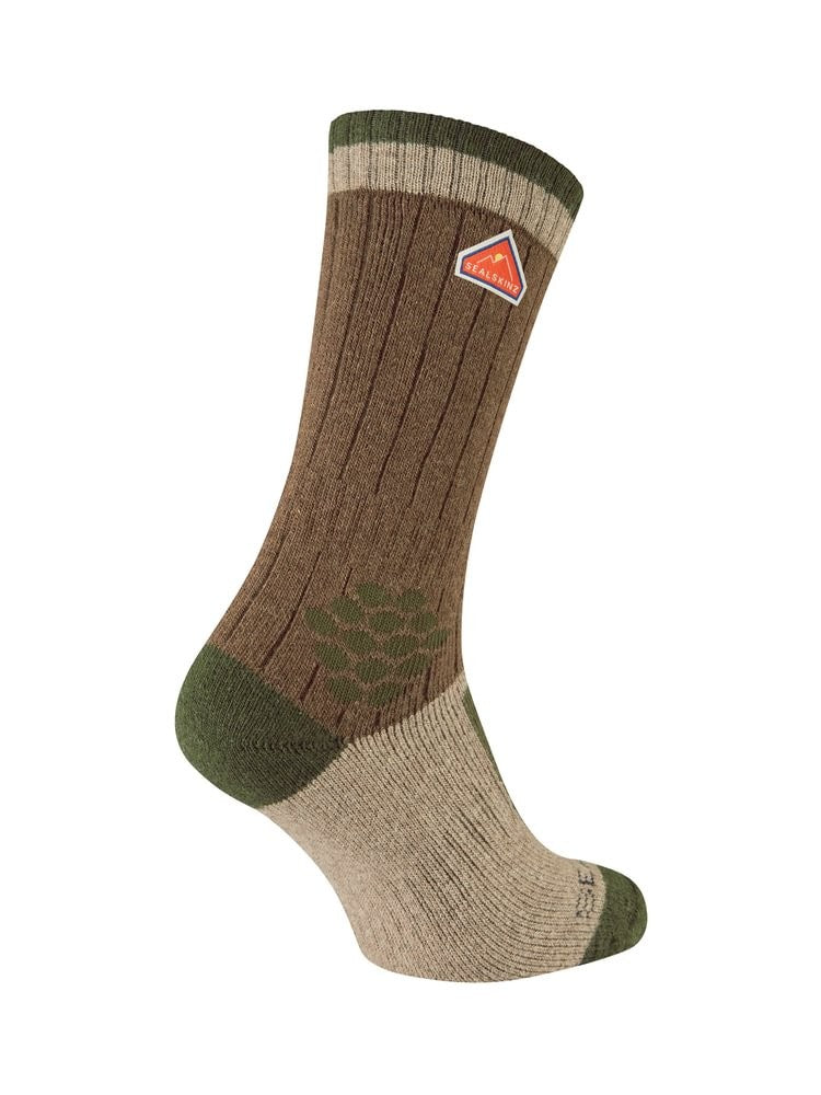 Sealskinz Gresham Recycled Wool and Cashmere Mid Length Colour Block Sock
