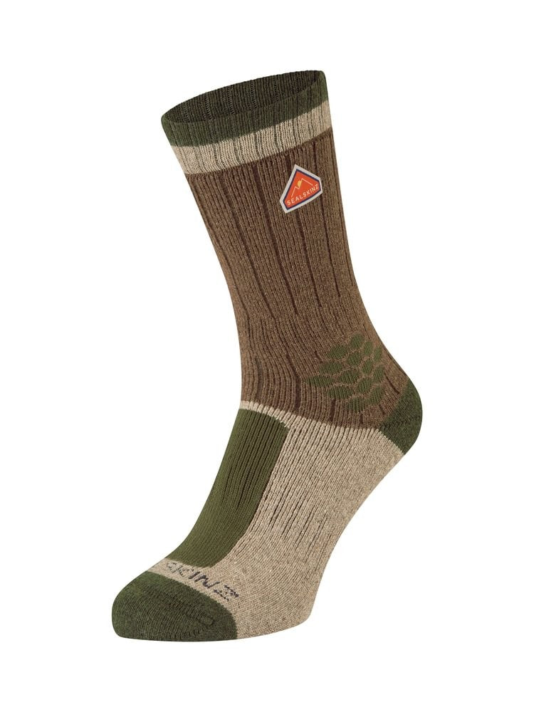 Sealskinz Gresham Recycled Wool and Cashmere Mid Length Colour Block Sock
