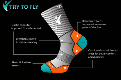 Pirin Hill Merino Wool Hiking Socks - Wolf motif