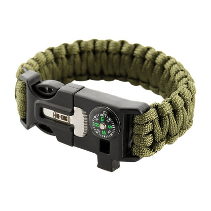 M - Tac paracord bracelet with flint lighters, compass, and whistle - DABAI.LV