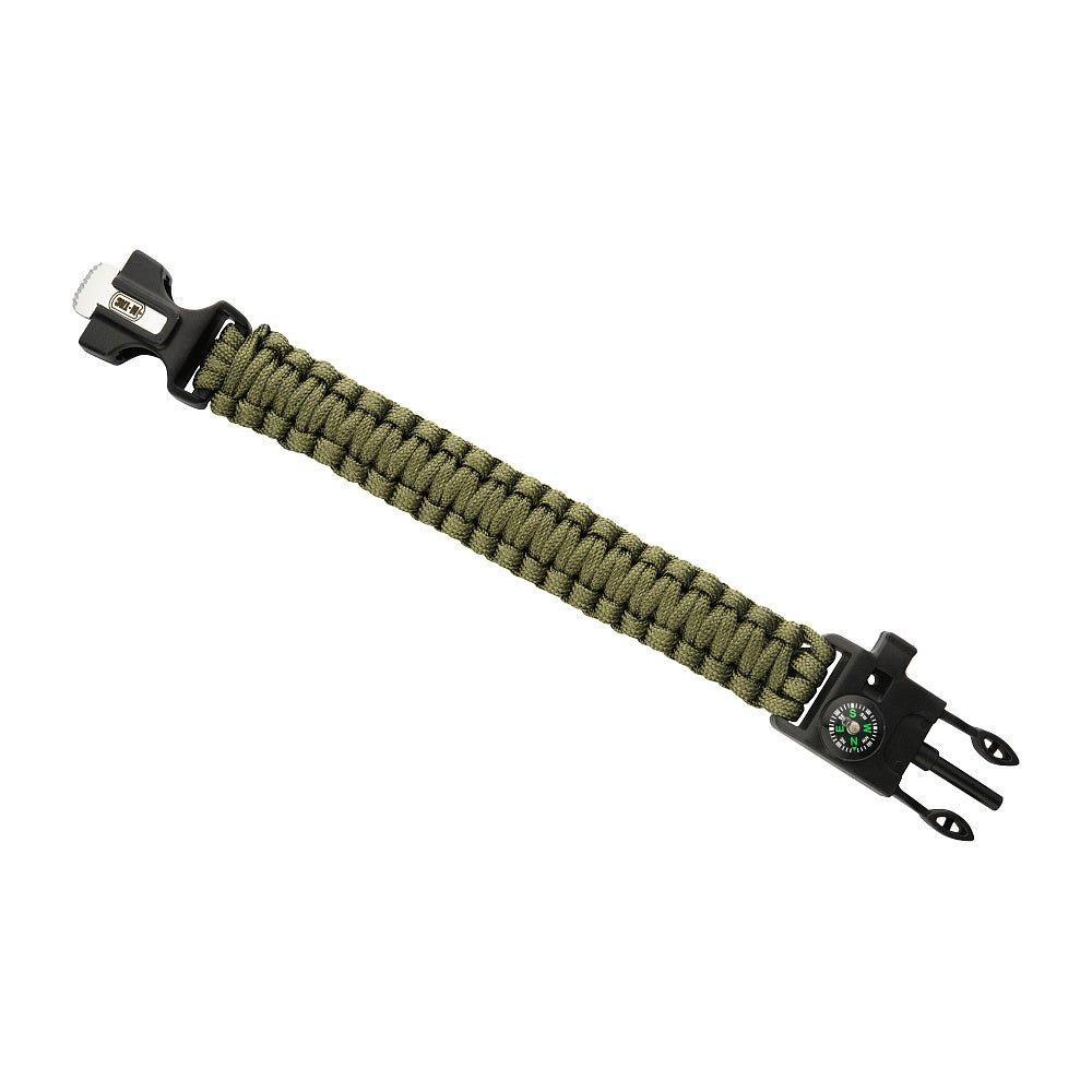 M - Tac paracord bracelet with flint lighters, compass, and whistle - DABAI.LV