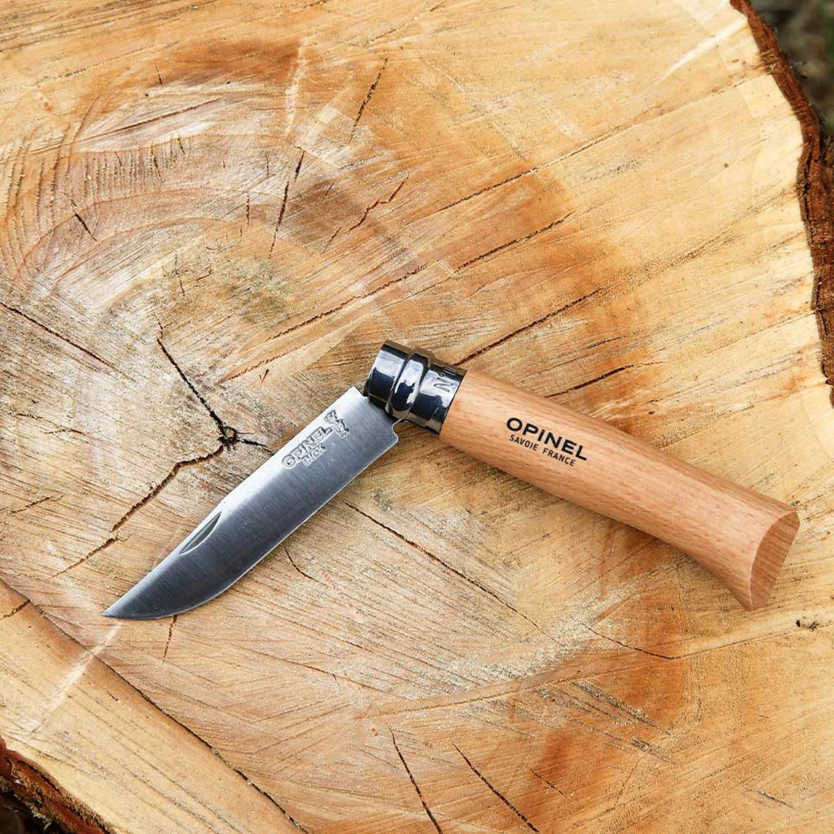 Opinel Blister Edelstahl Buche (erhältlich in verschiedenen Größen) - NATURRAUS.DE