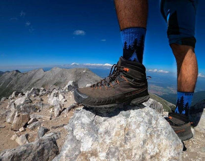 Pirin Hill Merino Wool Hiking Socks - Wolf motif
