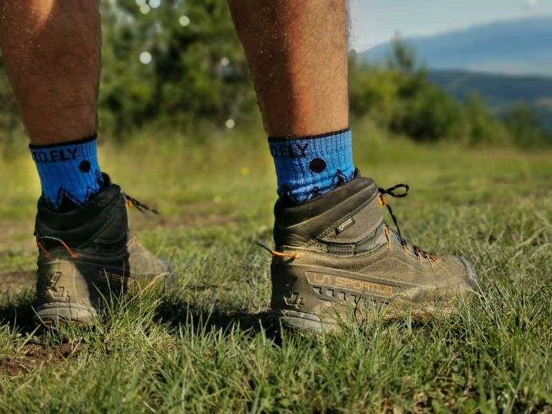 Pirin Hill Merino Wool Hiking Socks - Wolf motif