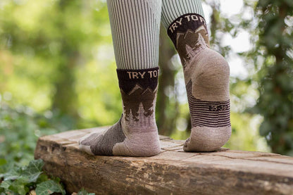 Pirin Hill Merino Wool Hiking Socks - Alpine Ibex motif