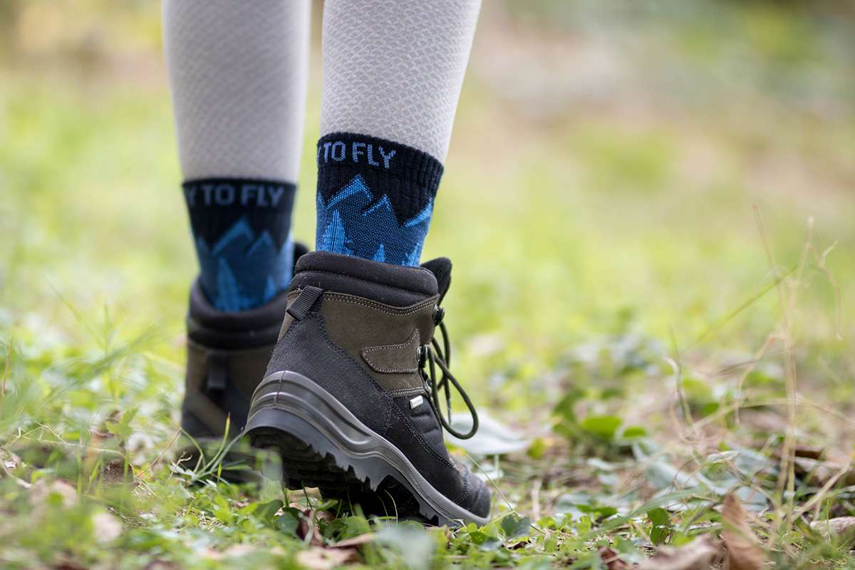 Pirin Hill Merino Wool Hiking Socks - Alpine Ibex motif