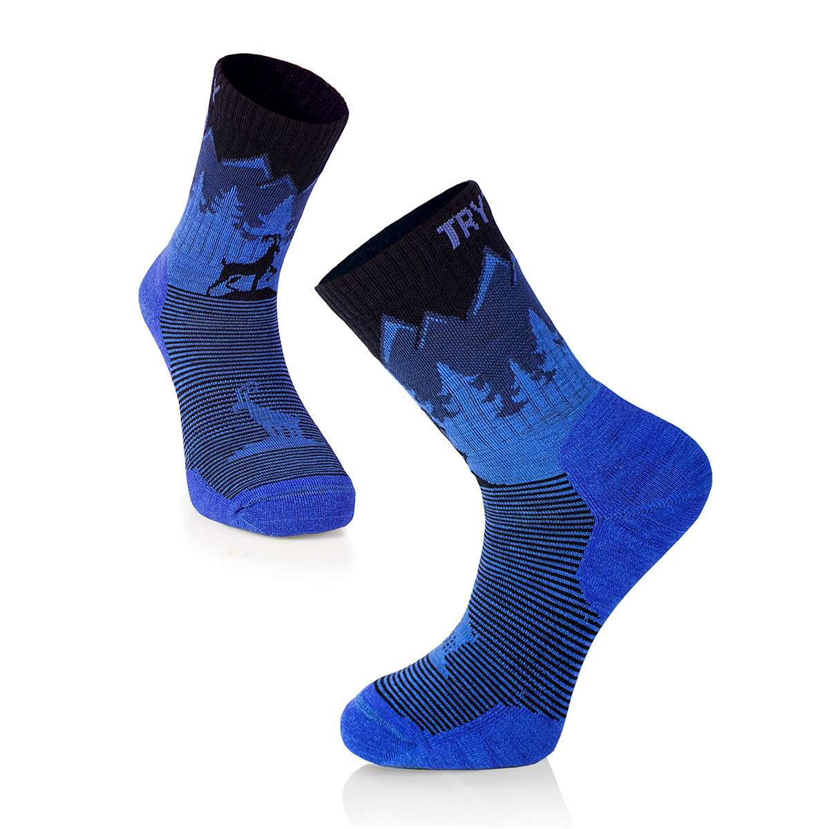 Pirin Hill Merino Wool Hiking Socks - Alpine Ibex motif